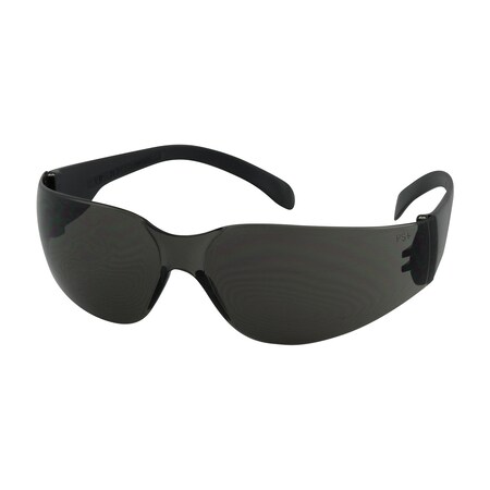 Pip Rimless Safety Glasses with Black Temple, Gray Lens and Anti-Scratch Coating 250-00-0001